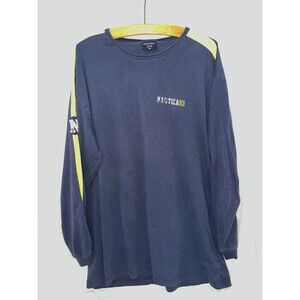 Vintage Nautica Crewneck Long Sleeve shirt Mens Size XXL Blue Yellow N83 Cotton